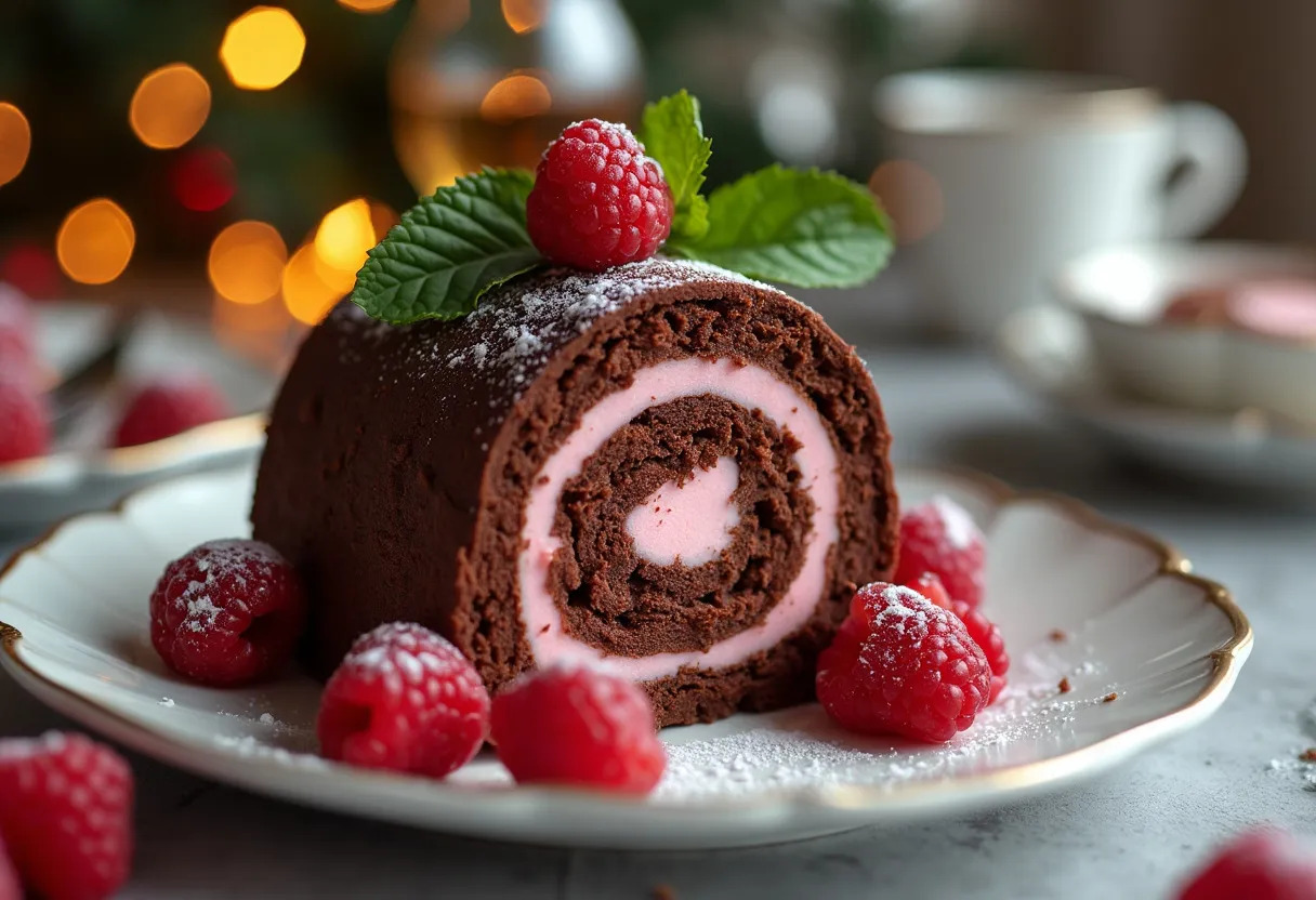 bûche chocolat-framboise